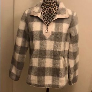 Abercrombie & Fitch Half Zip Sherpa Pullover